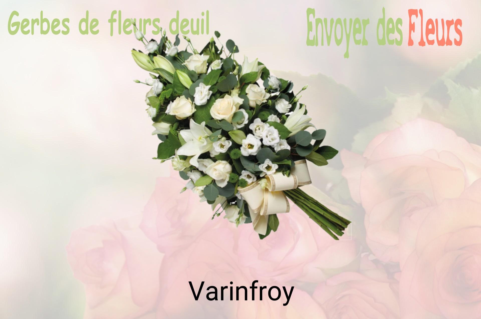 Gerbe de fleurs de deuil livrée à Varinfroy
